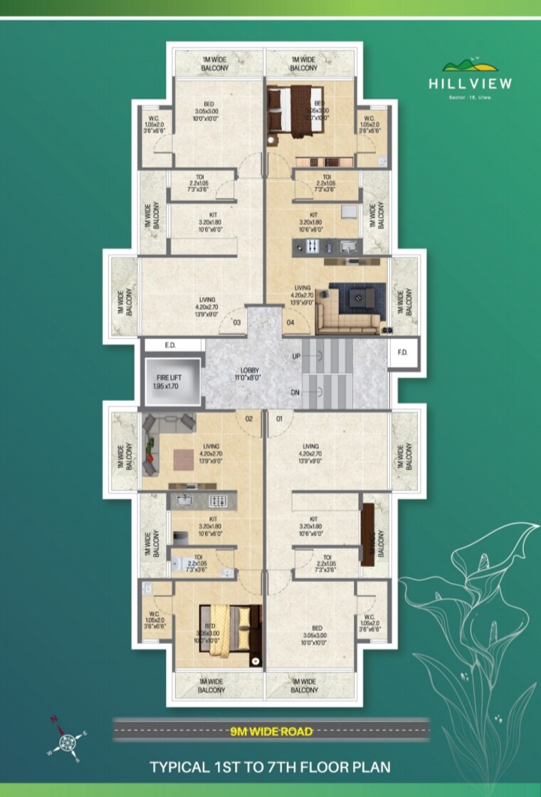 Floor Plan, saffron-hill-view 1 Bedroom 725 Sq.Ft. Apartment In Ulwe Sector 18 Navi Mumbai 9135353