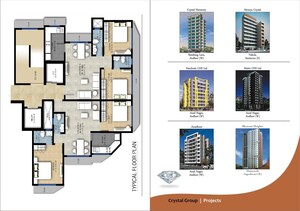 Floor Plan in 1 BHK Apartment at Crystal Pride, Malad East – for Sale