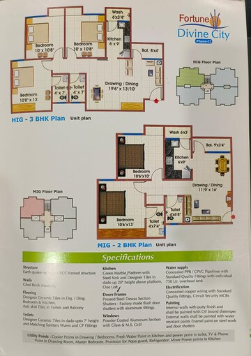Floor Plan in 2 BHK Apartment at Misrod – for Sale