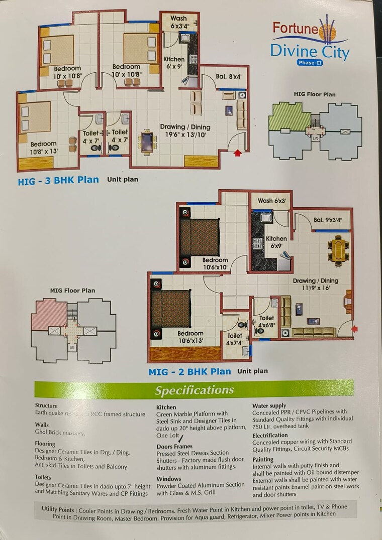 Floor Plan, misrod 2 Bedroom 894 Sq.Ft. Apartment In Misrod Bhopal 9135630