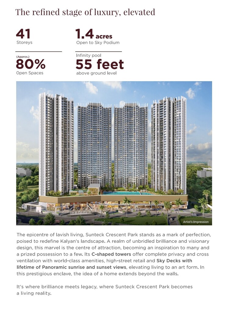 Exterior View, sunteck-crescent-park 3 Bedroom 935 Sq.Ft. Apartment In Kalyan West Thane 9135745