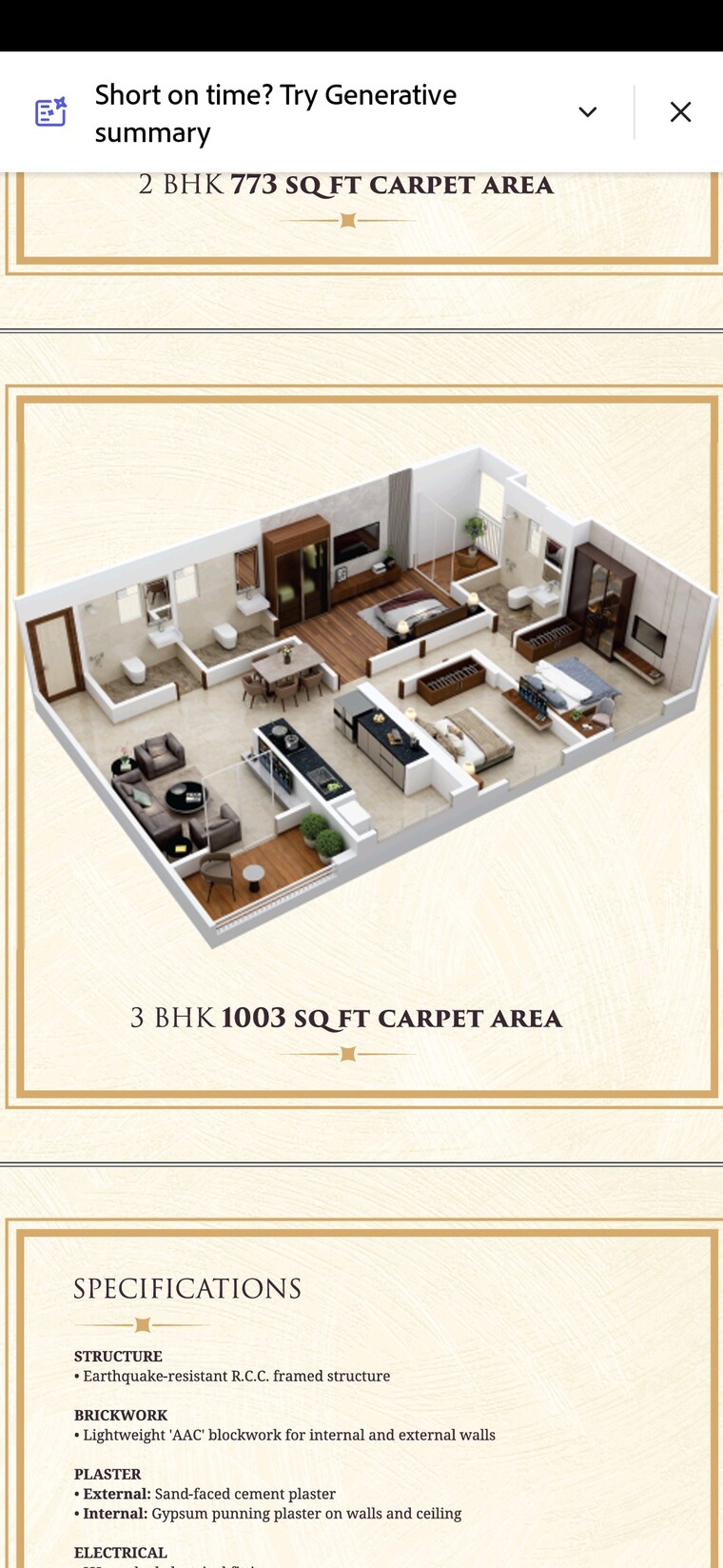 Floor Plan, choice-goodwill-elements 3 Bedroom 1003 Sq.Ft. Builder Floor In Lohgaon Pune 9136758