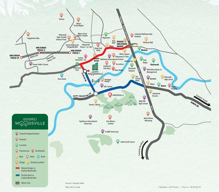 Map Location, godrej-woodsville 3 Bedroom 973 Sq.Ft. Apartment In Hinjewadi Pune 9137763