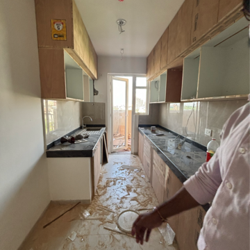 Kitchen in 3 BHK Apartment at Rishita Manhattan, Sarsawan – for Rent