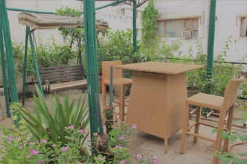 Balcony in 4 BHK Apartment at Boutique Residential Apartments A-7 1, Vasant Vihar – for Rent