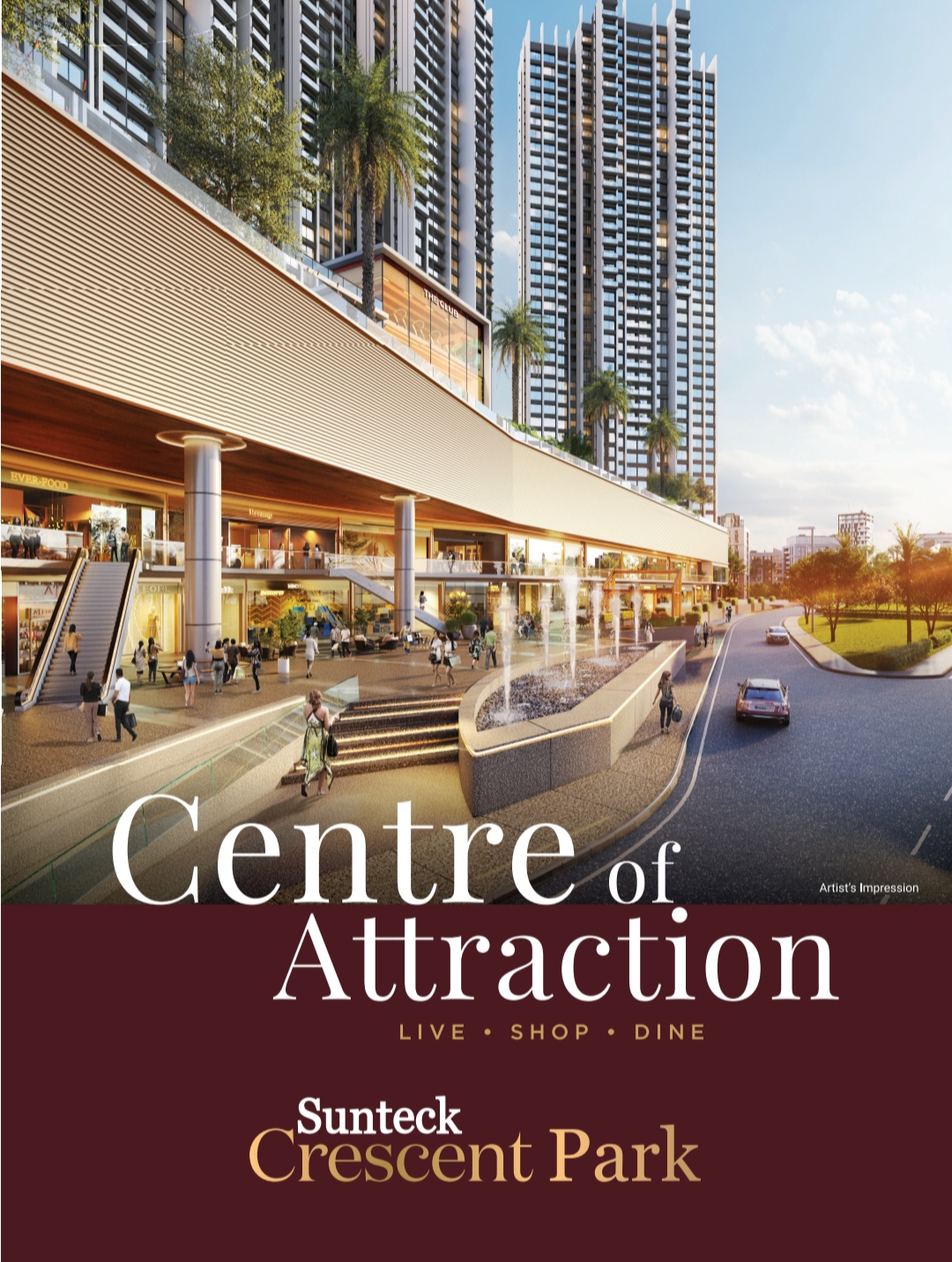 2 BHK + Pooja Room 691 Sq.Ft. Apartment in Sunteck Crescent Park