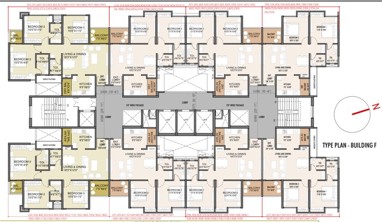 Floor Plan, rahul-downtown 3 Bedroom 979 Sq.Ft. Apartment In Punawale Pune 9140418