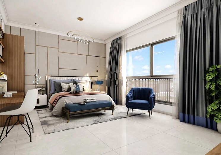 Bedroom, prestige-clairemont 3 Bedroom 2257 Sq.Ft. Apartment In Kokapet Hyderabad 9140727