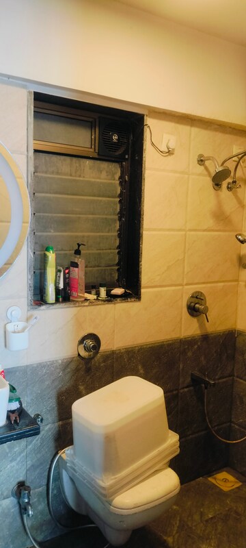 Bathroom in 1 BHK Apartment at Sethia Kalpavruksh Heights, Kandivali West – for Rent