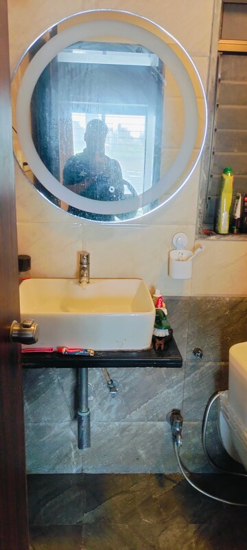 Attached Bathroom in 1 BHK Apartment at Sethia Kalpavruksh Heights, Kandivali West – for Rent