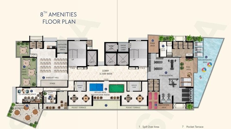 Floor Plan, borivali west 3 Bedroom 1325 Sq.Ft. Apartment In Borivali West Mumbai 9142654