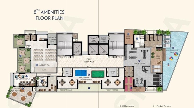 Floor Plan, borivali west 3 Bedroom 1325 Sq.Ft. Apartment In Borivali West Mumbai 9142654