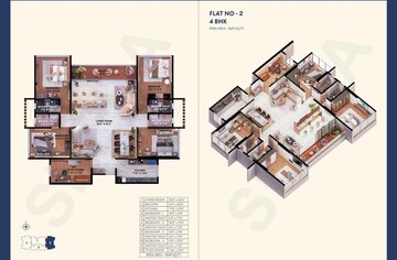 Floor Plan in 4 BHK Apartment at Borivali West – for Sale