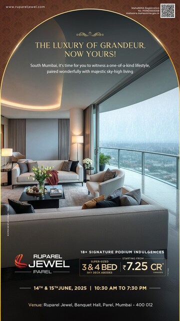 Bedroom in 3 BHK Apartment at K Raheja Vivarea, Mahalaxmi – for Rent
