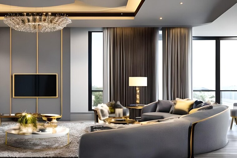 Living Room, emaar-gurgaon-greens 3 Bedroom 1650 Sq.Ft. Apartment In Sector 102 Gurgaon 9144659