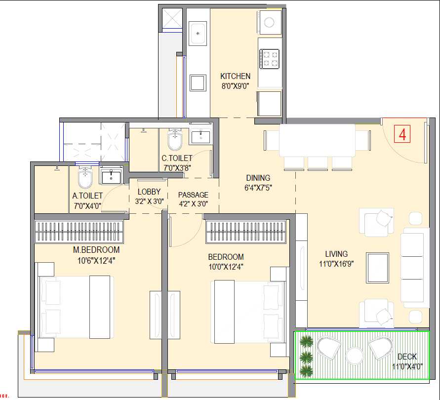 2 BHK Apartment For Sale in Mesacon Greens