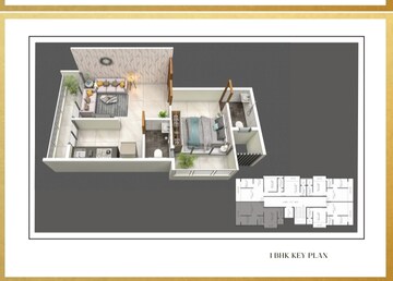 Floor Plan in 1 BHK Apartment at Erdamor Hillcrest, Ulwe Sector 9 – for Sale