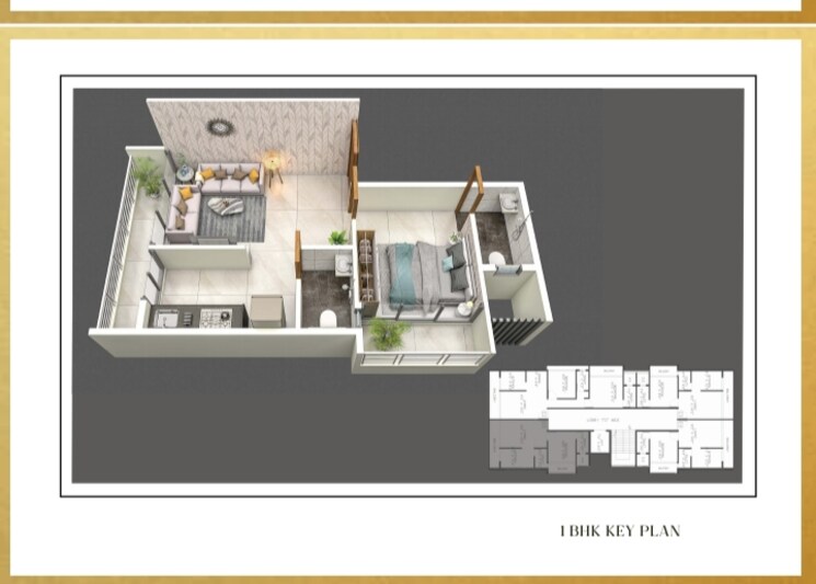 Floor Plan, erdamor-hillcrest 1 Bedroom 423 Sq.Ft. Apartment In Ulwe Sector 9 Navi Mumbai 9145434