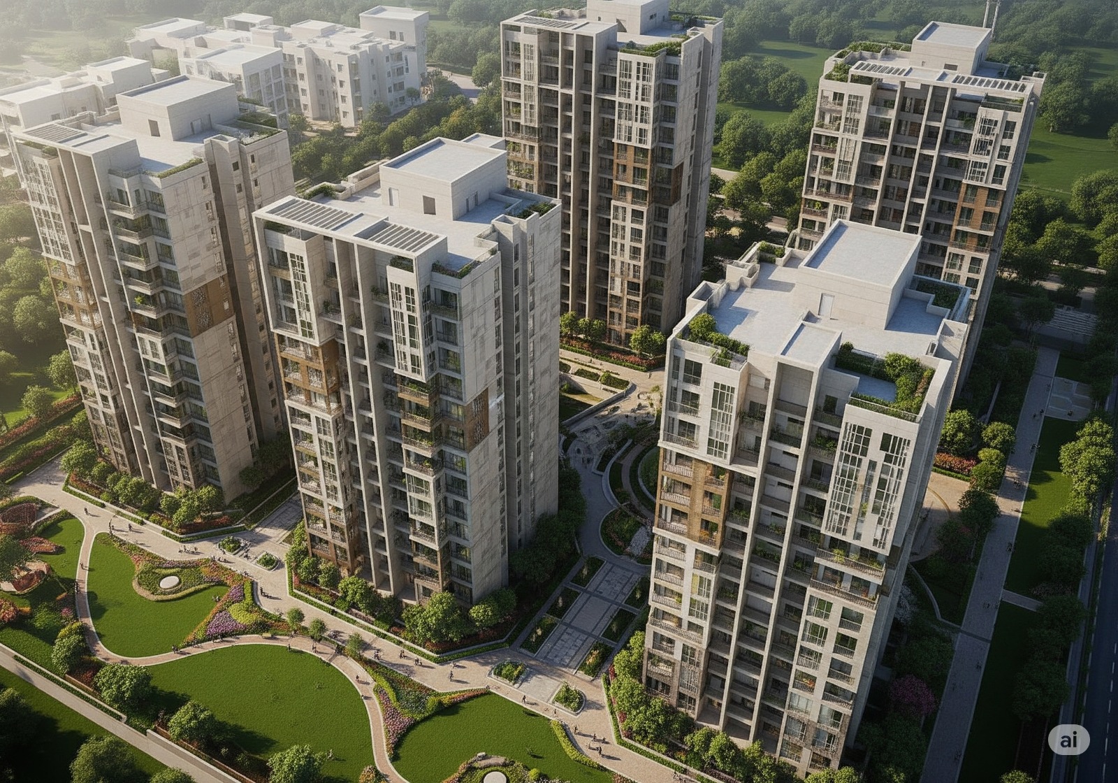 3 BHK + Pooja Room,Servant Room,Study Room 1205 Sq.Ft. Apartment in Ashiana Amarah