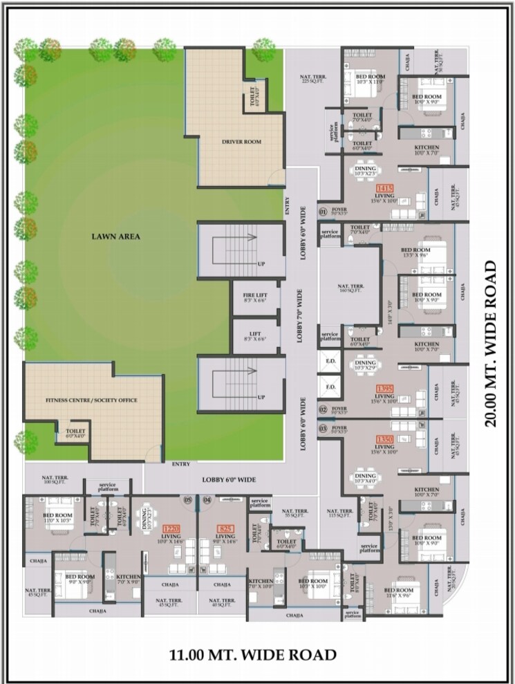 Floor Plan, aakar-bellisimo 2 Bedroom 1100 Sq.Ft. Apartment In New Panvel Navi Mumbai 9145825