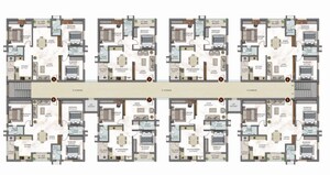 Floor Plan in 2 BHK Apartment at Bachupally – for Sale