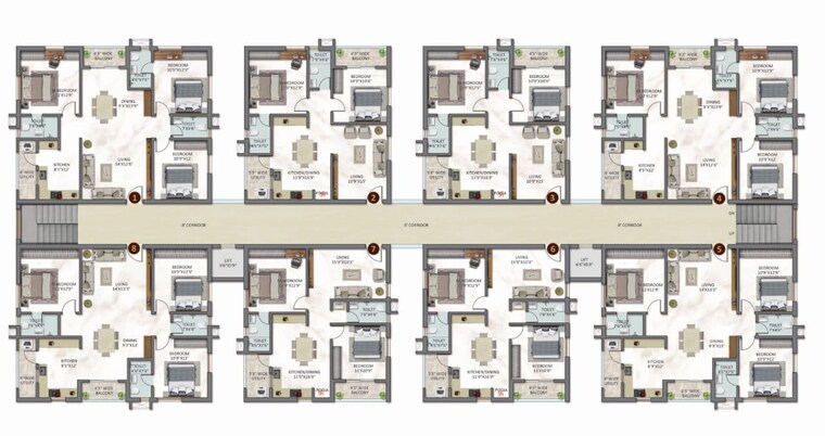 Floor Plan, bachupally 2 Bedroom 1168 Sq.Ft. Apartment In Bachupally Hyderabad 9148055