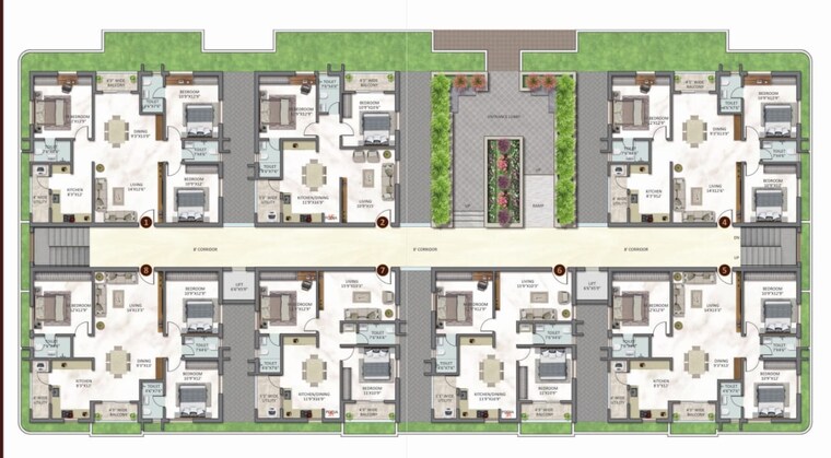 Floor Plan, bachupally 2 Bedroom 1168 Sq.Ft. Apartment In Bachupally Hyderabad 9148055