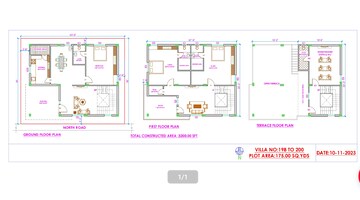 Floor Plan in 4 BHK Villa at Nizampet – for Sale