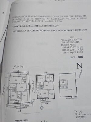 Floor Plan in 3.5 BHK Villa at Hi Rise Paradise, Bachupally – for Sale