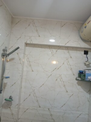 Bathroom in 1 BHK Apartment at Je And Vee Om Trimurti, Malad East – for Sale
