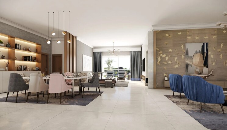 Living Room, lansum-encanto 4 Bedroom 4130 Sq.Ft. Apartment In Puppalaguda Hyderabad 9150101