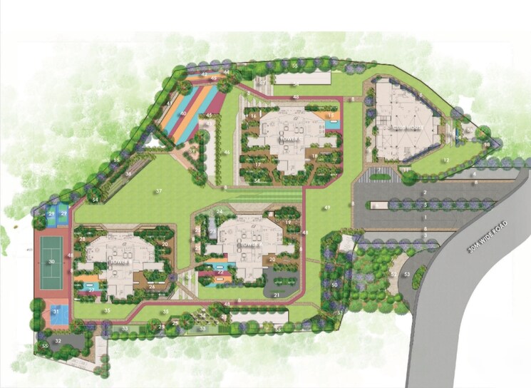 Master Plan, lansum-encanto 4 Bedroom 4130 Sq.Ft. Apartment In Puppalaguda Hyderabad 9150101