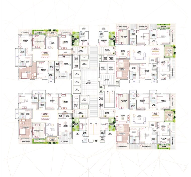 Master Plan, lansum-encanto 4 Bedroom 4130 Sq.Ft. Apartment In Puppalaguda Hyderabad 9150101