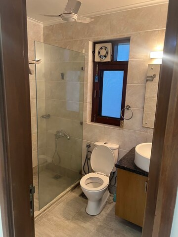 Bathroom in 2 BHK Builder Floor at Freedom Fighters Enclave – for Rent