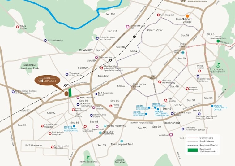 Map Location, gls-courtyard  179 Sq.Yd. Plot In Sector 95 Gurgaon 9151601