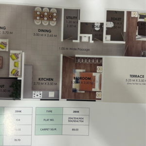 Floor Plan in 2 BHK Apartment at Savedi – for Sale