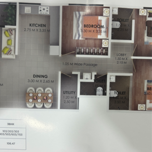 Floor Plan in 2 BHK Apartment at Savedi – for Sale