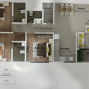 Floor Plan in 2 BHK Apartment at Savedi – for Sale