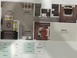 Floor Plan in 3 BHK Apartment at Savedi – for Sale