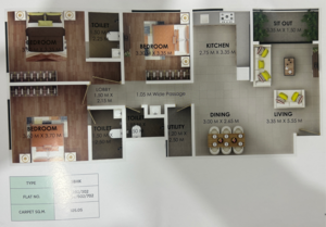 Floor Plan in 3 BHK Apartment at Savedi – for Sale