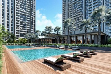Swimming Pool in 6 BHK Apartment at Panchshil Towers, Kharadi – for Sale