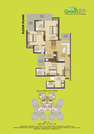Master Plan in 3 BHK Apartment at SKA Greenarch, Sector 16b Greater Noida – for Sale