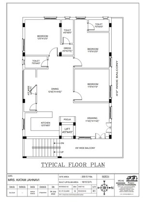 Floor Plan in 6+ BHK Apartment at Manikonda – for Sale