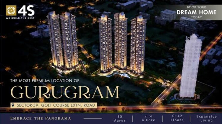 Exterior View, 4s-the-aurrum 3 Bedroom 2407 Sq.Ft. Apartment In Sector 59 Gurgaon 9156483