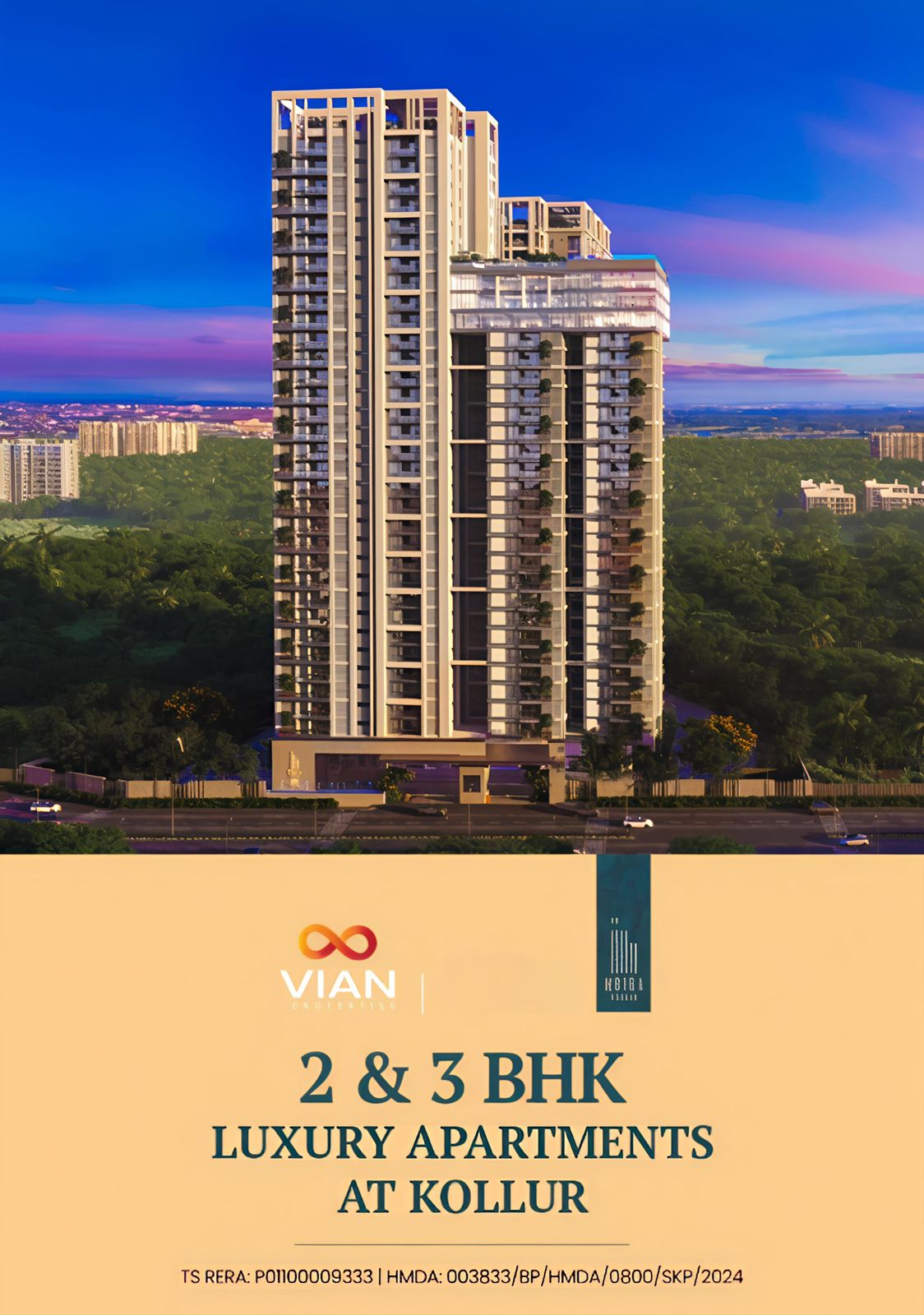 3 BHK + Pooja Room Apartment For Sale in Vian Mrida