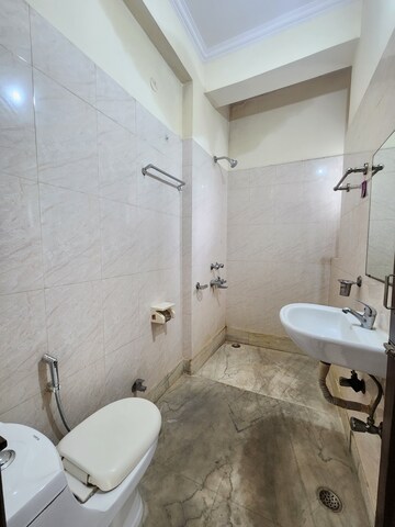 Bathroom in 3 BHK Builder Floor at Chattarpur – for Rent