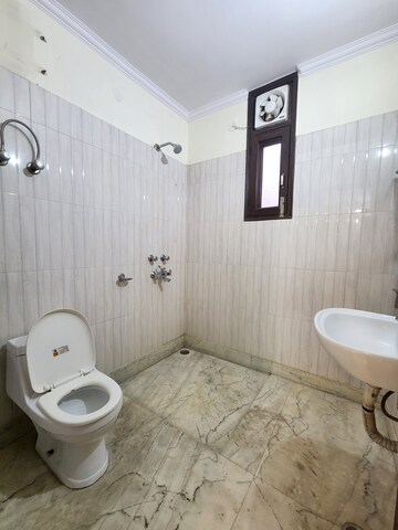 Bathroom in 3 BHK Builder Floor at Chattarpur – for Rent