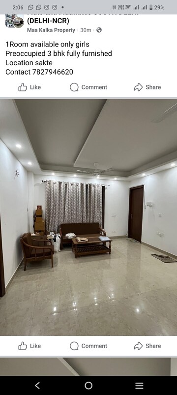 Living Room in 1 BHK Builder Floor at Paryavaran Complex – for Rent