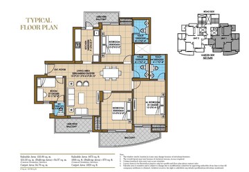 Floor Plan in 3 BHK Apartment at ATS Nobility, Sector 4 Greater Noida – for Sale