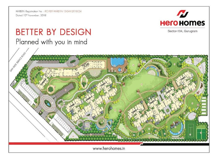 Master Plan, hero-homes-gurgaon 2 Bedroom 1099 Sq.Ft. Apartment In Sector 104 Gurgaon 9157718